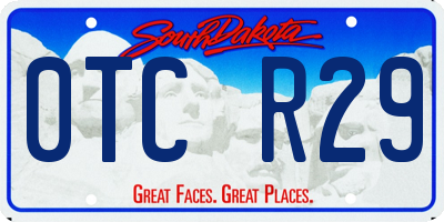 SD license plate 0TCR29