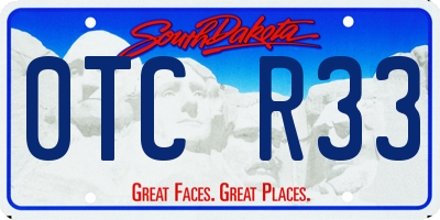 SD license plate 0TCR33