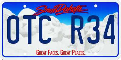SD license plate 0TCR34