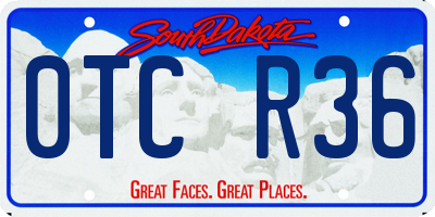 SD license plate 0TCR36