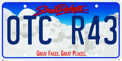 SD license plate 0TCR43