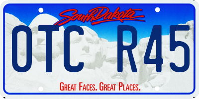 SD license plate 0TCR45