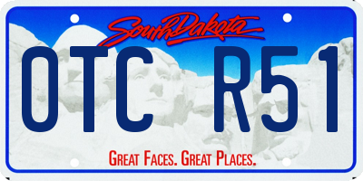 SD license plate 0TCR51