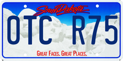 SD license plate 0TCR75