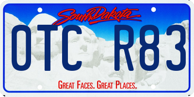 SD license plate 0TCR83