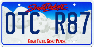 SD license plate 0TCR87