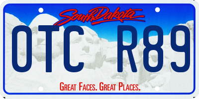 SD license plate 0TCR89