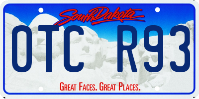 SD license plate 0TCR93