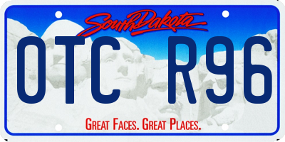 SD license plate 0TCR96