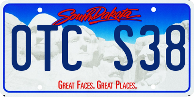 SD license plate 0TCS38