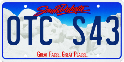 SD license plate 0TCS43