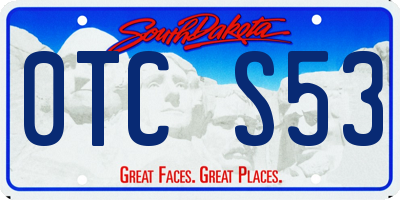 SD license plate 0TCS53