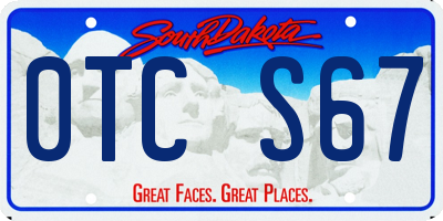SD license plate 0TCS67