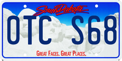 SD license plate 0TCS68