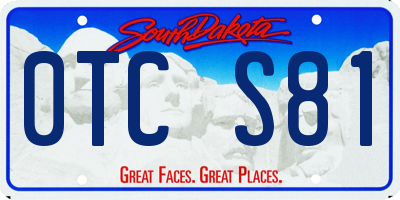 SD license plate 0TCS81