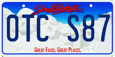 SD license plate 0TCS87
