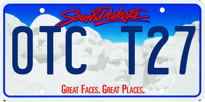 SD license plate 0TCT27
