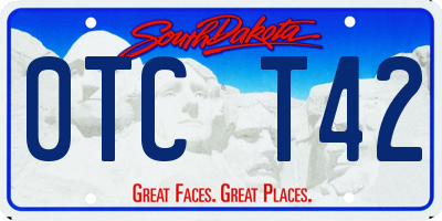 SD license plate 0TCT42