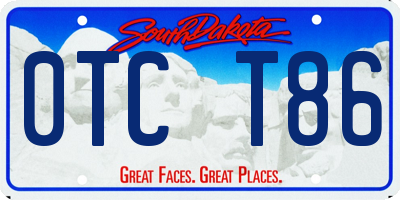 SD license plate 0TCT86