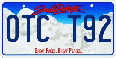 SD license plate 0TCT92