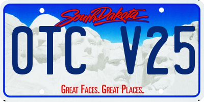 SD license plate 0TCV25