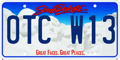 SD license plate 0TCW13