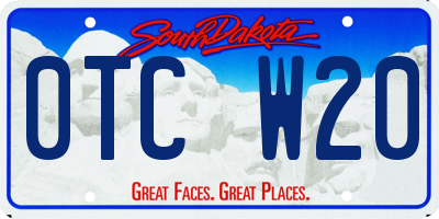 SD license plate 0TCW20
