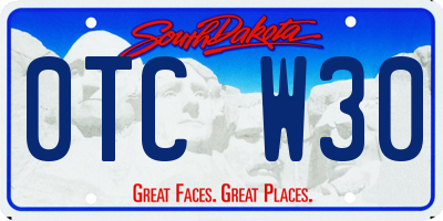 SD license plate 0TCW30