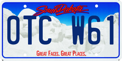 SD license plate 0TCW61