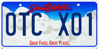 SD license plate 0TCX01