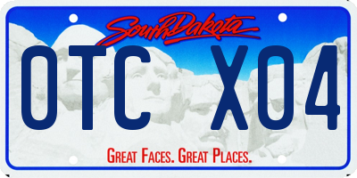 SD license plate 0TCX04