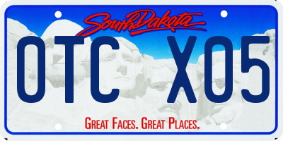 SD license plate 0TCX05