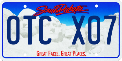 SD license plate 0TCX07