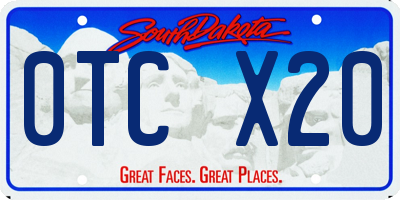 SD license plate 0TCX20
