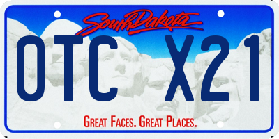 SD license plate 0TCX21