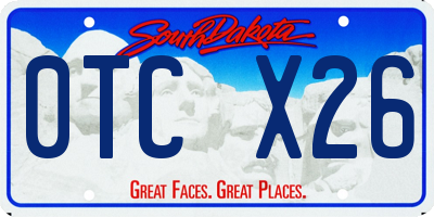 SD license plate 0TCX26