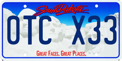 SD license plate 0TCX33