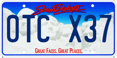 SD license plate 0TCX37