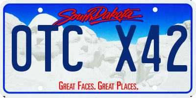 SD license plate 0TCX42