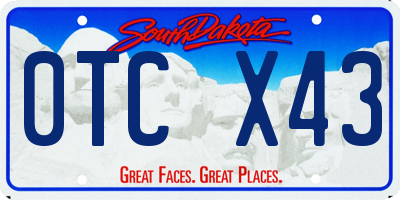 SD license plate 0TCX43