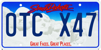 SD license plate 0TCX47