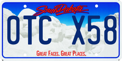 SD license plate 0TCX58