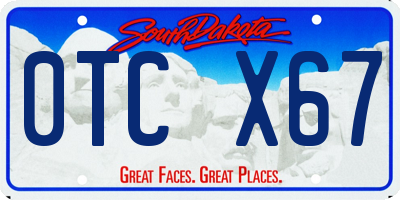 SD license plate 0TCX67