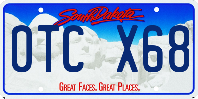 SD license plate 0TCX68