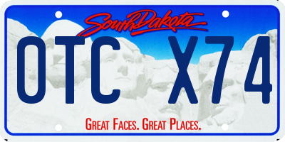 SD license plate 0TCX74