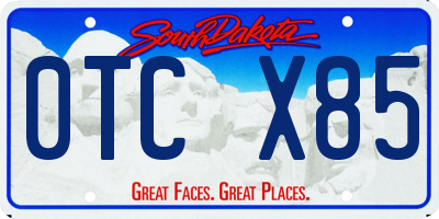 SD license plate 0TCX85