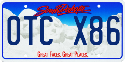 SD license plate 0TCX86