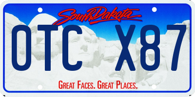 SD license plate 0TCX87