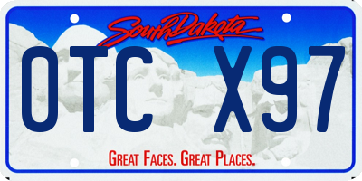 SD license plate 0TCX97
