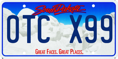 SD license plate 0TCX99